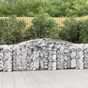 Arched Gabion Baskets 7 pcs 400x50x80/100 cm Galvanised Iron,Pots & Planters-3146988