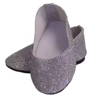 Silver Sparkle Princess Shoes for 18 inch Doll Clothes Girl