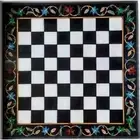 18'' Black Marble Chess Table Top Pietra Dura Inlay Malachite Children Game c9