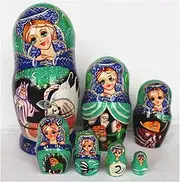 Stacking Nested Set Stacking Wooden Handmade Dolls Easter Eggs Toys Cute Wishing Dolls forToddlers Birthday or Home Decoration Gift Handmade Nesting Dolls