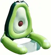 Inflatable Avocado Pool Float with Drainage Seat Swimming Ring Featuring a Mesh Mat That Can Be Folded Parties Photo Ops LWX