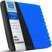 Extra Thick 2.4" Gel Seat Cushion - Hip, Tailbone, Sciatica, Pressure Sores -...