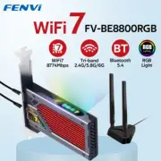 8800Mbps WiFi 7 BE200 PCIe Adapter RGB Bluetooth 5.4 Network Card 2.4G/5G/6G