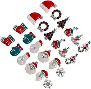 PENIKOKO Christmas Nail Art Charms Set Holiday Design Includes Santa Snowman Reindeer Christmas Tree and Snowflake for Festive Nail Decoration and Accessories