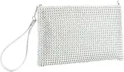 [GripIt] Bling Mesh Purse Small Clutch for Women Money Purse Evening Wristlet Clutch Bag Little Crystal Cell Phone Purses