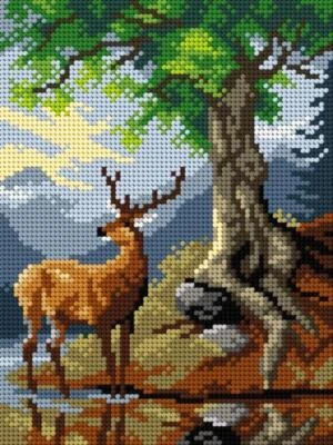 Orchidea Needlepoint canvas for halfstitch without yarn after Friedrich Gauer...