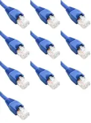 5 Feet Cat6 Ethernet Network Patch Cables Blue RJ45 m/m (10 Pack)