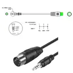 UTAKEE 5 針 DIN 插頭轉 3 5MM 立體聲插頭電纜,用於麥克風 1 5M 4 92FT