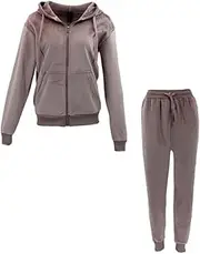 [FIL] Women's Zip 2pc Plain Set Hoodie Loungewear Velvet Fleece Sleepwear Pajamas PJs