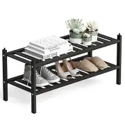 Shoe Rack, 2-Tier Stackable Shelf Storage Organizer, Stand for Closet, Entryw...