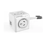 Allocacoc PowerCube 4 Power Outlets with 2 USB Port - 1.5M Cable (White)