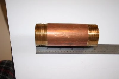 New Merit brass 1-1/2" x 5" Lead Free Brass Pipe Nipple