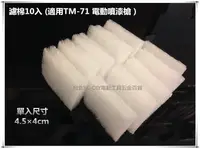 在飛比找Yahoo!奇摩拍賣優惠-【台北益昌】回饋價 專用濾棉10入 適用TM-71低壓 電動