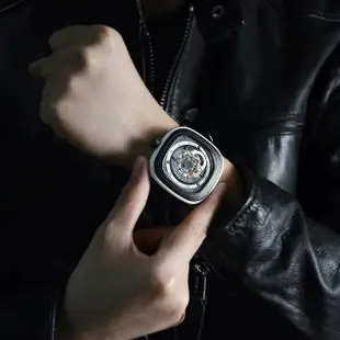 【SEVENFRIDAY】灰面 灰色橡膠錶帶 自動上鍊機械錶 男錶 母親節(P3-3)