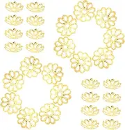 VILLFUL DIY Jewelry Bead Caps Metal Flower Cap Pearl Flower Holder 6 Packs of 200pcs