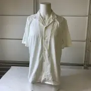 ALL SAINTS Hudson Relaxed Fit SS Shirt Men's Size XL Cliff White