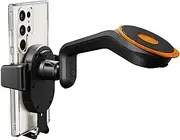 Cygnett CY4618WLCCH EasyMount MagSafe Fixed Arm Car Window Mount and 10W Fast Wireless Charger with USB Cable, Black, 1.5 Meter Length