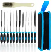 13Pcs Small File Set with Cleaning Brush Premium Mini Metal Diamond+Needle-File$