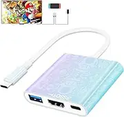 for Nintendo Switch Dock - Portable TV Dock for Nintendo Switch/OLED & Steam Deck, 3-in-1 Docking Station with 4K HDMI & 100W PD Charging, Travel-Ready HDMI Adapter (USB3.0/USB-C)