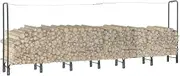 Anthracite Steel Firewood Rack, Durable 360x35x120 cm Log Holder for Indoor/Outdoor Fireplace & Firewood Storage Accessories
