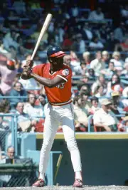 George Hendrick Cleveland Indians bats at an Major League Basebal- 1976 Photo 2