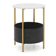 Giantex Side Table 2-Tier End Table Accent Coffee Table Bedside Table Nightstand White