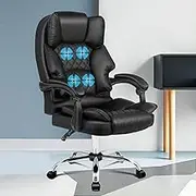 ALFORDSON Ergonomic Massage Office Chair with 150° Recline and 360° Swivel,Gaming Executive Computer Racer Chair with Adjustable Height,PU Leather Home Office Chair with Back Support,180kg Capacity