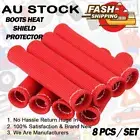 8 pcs 2500° Spark Plug Wire Boots Heat Shield Protector Sleeve SBC BBC 350 Red