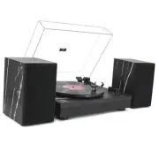 Vinyl Record Player, Record Players for Vinyl with Speakers, Black Marble