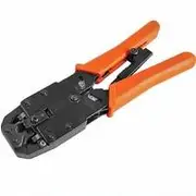 Astrotek 8 pins RJ-45 6 pins RJ-12 4 pins RJ-11 Crimper Cut Strip Crimping Tool Kit with Ratchet Orange Colour Hood RoHS