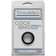 Doc Johnson - TitanMen Stretch to Fit Penis Ring - Black or Blue