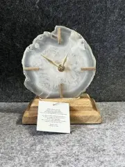 Artisans Hand Crafted 125mm Natural Geode Agate Crystal Quartz Mantle Clock