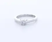 0.4ct Natural Diamond F/SI1 Round Cut Platinum Four-Prong Classic Accent Ring