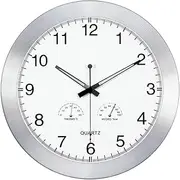 Garden Clocks Outdoor Waterproof, 14 Inches Aluminum Shell Outdoor Clocks for The Garden Wall Mounted with Silent Quartz Clock Outside Clock Indoor Outdoor Decoration