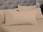 6 Piece 1800 Count Olivia Branch Microfiber Bedroom Sheet Set, Twin, Taupe