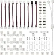 95pcs 5050 RGB LED-Strip Connector Kit with T-Shaped L-Shaped Strip-Jumpers LED-Strip Accessory Light Wire Connection Terminal-Splice Tool
