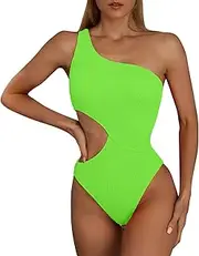 [Generic] Bikini Push up Tops Ladies Summer Swimsuit Wrinkled Cloth Sexy Fashion Piece One Shoulder Bikini Dissolving Bikini When Wet