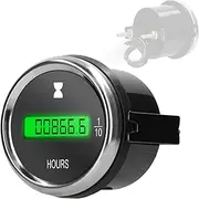 Daseeme 52mm Hour Meter Gauge LED Digital Car Timer 12/24V for Car Truck Marine Boat
