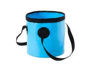 10L Bucket Folding Waterproof PU Camping Water Storage Container for Travel Blue