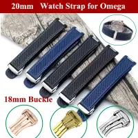 在飛比找蝦皮購物優惠-20mm矽膠錶帶適配歐米茄Omega Seamaster 3