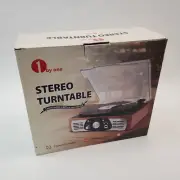 NEW 1 By One 3 Speed Stereo Turntable Phono/USB/MP3 Belt Drive SEALED