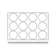 Frenti Silicon Mould Disco 12 Cup - Cup Size 120 x 22mm / 120ml - Black