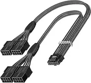 Fasgear PCI-e 5.0 12V-2x6 Extension Cable 40cm 16Pin(12+4) 12VHPWR Male to 4x8(6+2) Pin Female Power Cable 16AWG Tinned Copper Compatible for GPU RTX 3090Ti 4070 Ti 4080 4090 5070 5070Ti 5080 5090