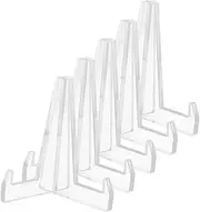 Vaguelly 5Pcs Acrylic Display Racks for Tea Cakes and Plates Sturdy Saucer Holders Plate Display Stand for Showcasing Porcelain Cups and Collectibles
