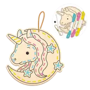 MultiCraft Krafty Kids Kit: DIY Wooden Sewing Ornament Kit-Unicorn