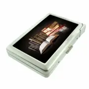 Book Lover Em1 Cigarette Case with Built in Lighter Metal Wallet