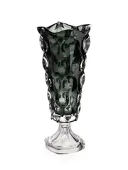 Footed Vase 15" Crystal Gray Bud Vase Home Decor Bohemia Crystal Flower Vase