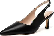 [Mostrin] Kitten Heels for Women Slingback Pointed Closed Toe Heels Women's Pumps Shoes for Wedding, Party, Commuting