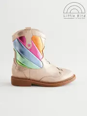 Little Bird by Jools Oliver Gold Rainbow Striped Metallic Western Boots (161104) | $69 - $78