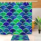 Stitching Color Waterproof Bath Polyester Shower Curtain Liner Water Resistant